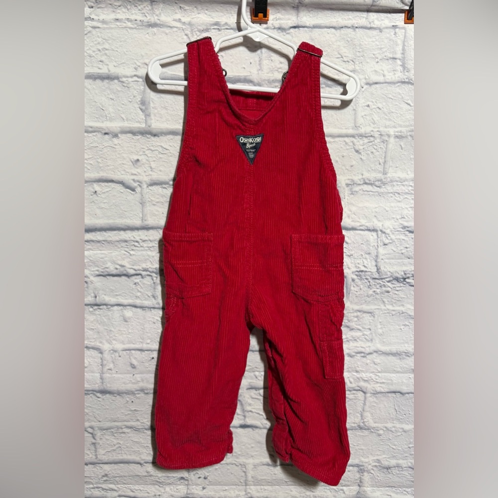 Vtg OshKosh B'gosh Kids Red Vestbak Corduroy Overalls, Size 18 months - Picture 3 of 8